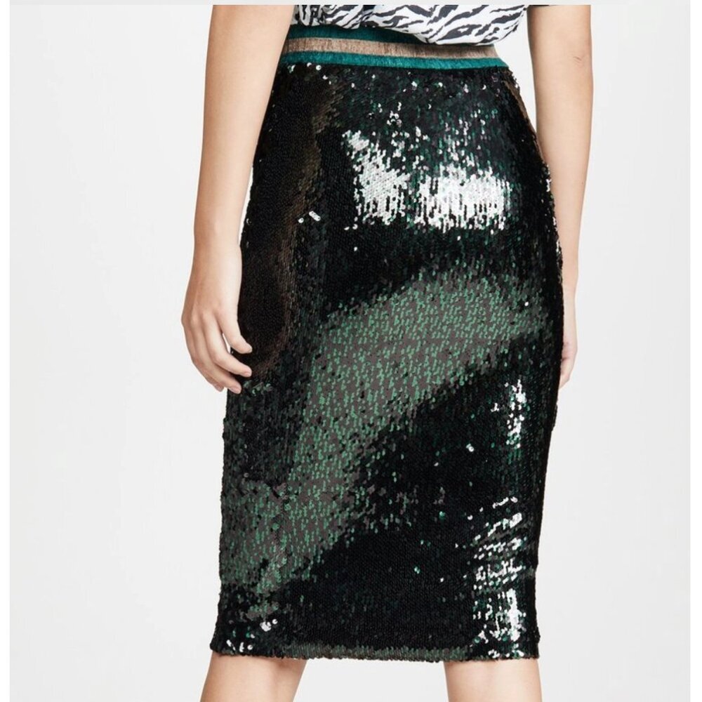Le Superbe LIZA dark green sequin skirt sz M DARK SEAWEED - Picture 5 of 8